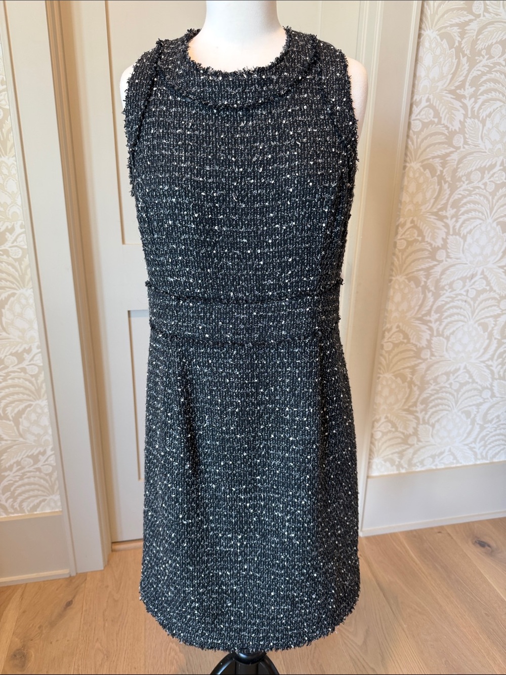 Michael Kors Tweed Mini Dress in Charcoal with Gray Flecks